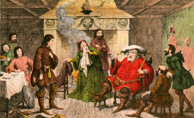 Falstaff interpreta el papel del rey de George Cruikshank